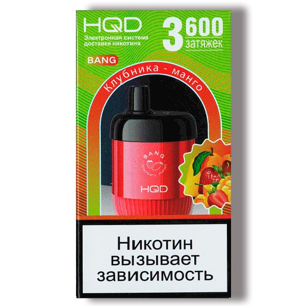 Одноразовая ЭС HQD Bang 3600 - Strawberry Mango (Клубника Манго)