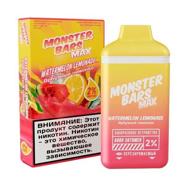 Одноразовая ЭС Jam Monster Bars Max 6000 - Watermelon Lemonade (Арбузный лимонад)