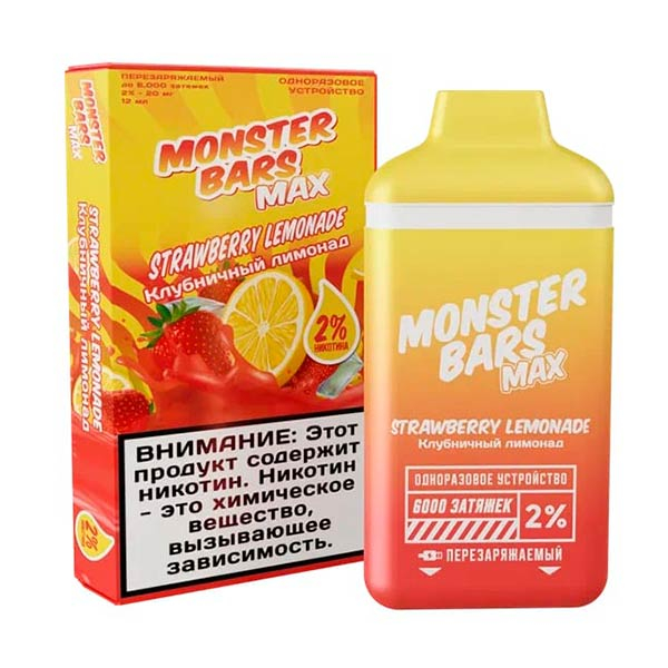 Одноразовая ЭС Jam Monster Bars Max 6000 - Strawberry Lemonade (Клубничный лимонад)