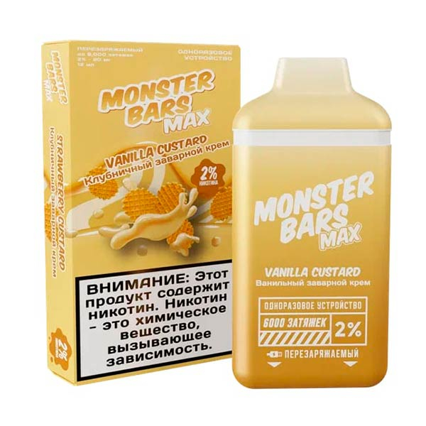 Одноразовая ЭС Jam Monster Bars Max 6000 - Vanilla Custard (Ванильный заварной крем)