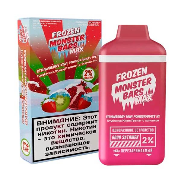 Одноразовая ЭС Jam Monster Bars Max 6000 - Strawberry Kiwi Pomegranate Ice (Клубника киви гранат лед)