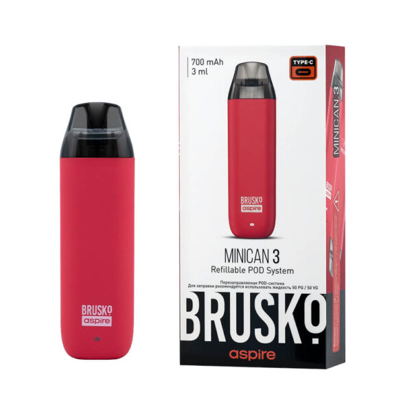 Brusko Minican 3 Pod 700mAh (Светло-красный)