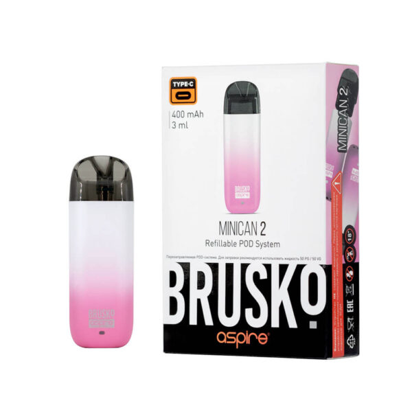 Brusko Minican 2 Pod 400mAh (Розово-белый градиент)