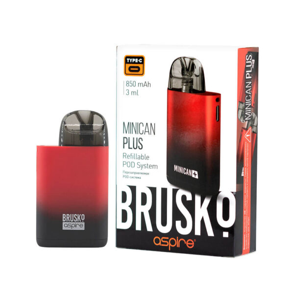 Brusko Minican Plus 850mAh (Чёрно-красный градиент)