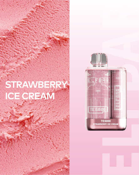 Одноразовая ЭС Elf Bar TE5000 - Strawberry Ice Cream (Клубничное мороженное)