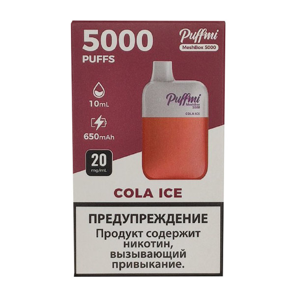Одноразовая ЭС PuffMi DX5000 MeshBox - Cola Ice (Кола лед)