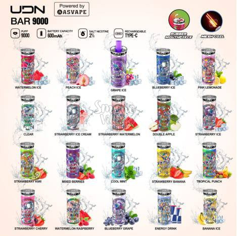 Одноразовая ЭС UDN Bar 9000 - Watermelon Raspberry (Арбуз Малина)