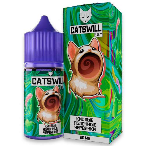 Жидкость Catswill Salt - Кислые яблочные червячки 30мл (20mg)