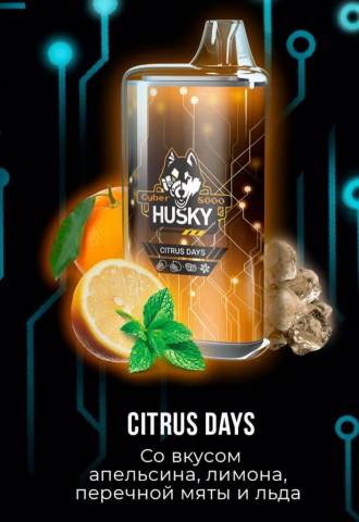 Одноразовая ЭС Husky Cyber 8000 - Citrus Days (Апельсин, Лимон, Перечная Мята и Лед)