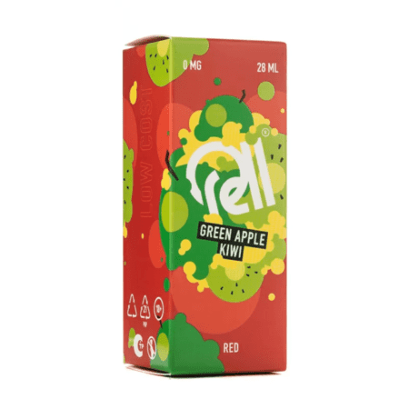 Жидкость Rell Low Cost Salt - Green Apple Kiwi 28мл (0мг+бустер 18мг)