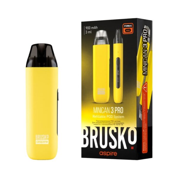 Brusko Minican 3 Pro Pod 900mAh (Жёлтый)