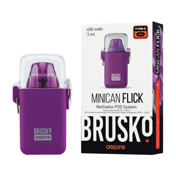 Brusko Minican Flick Pod 650mAh (Фиолетовый)