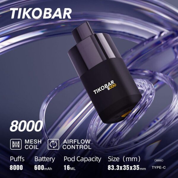 Одноразовая ЭС TIKOBAR 8000 - Дайкири чёрная смородина (M)