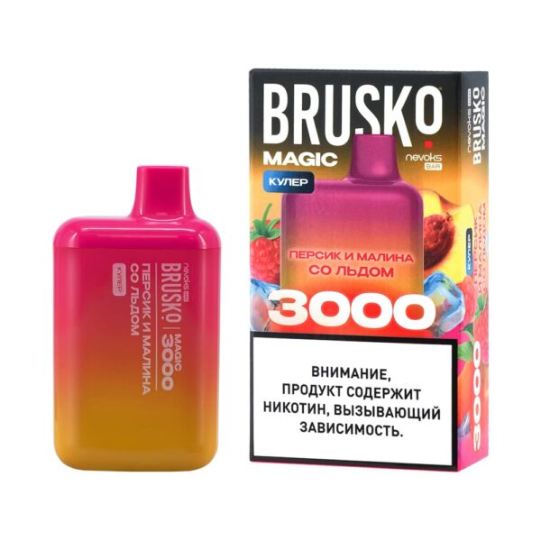 Одноразовая ЭС Brusko Magic 3000 - Персик малина со льдом (М)