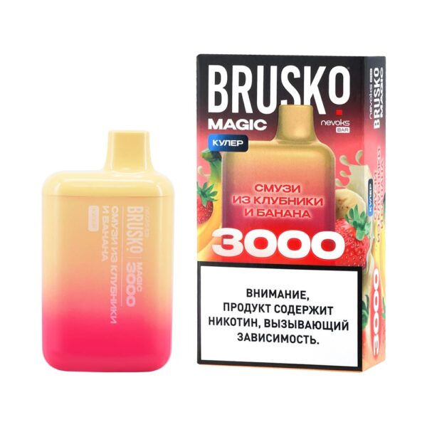 Одноразовая ЭС Brusko Magic 3000 - Смузи из клубники и банана (М)