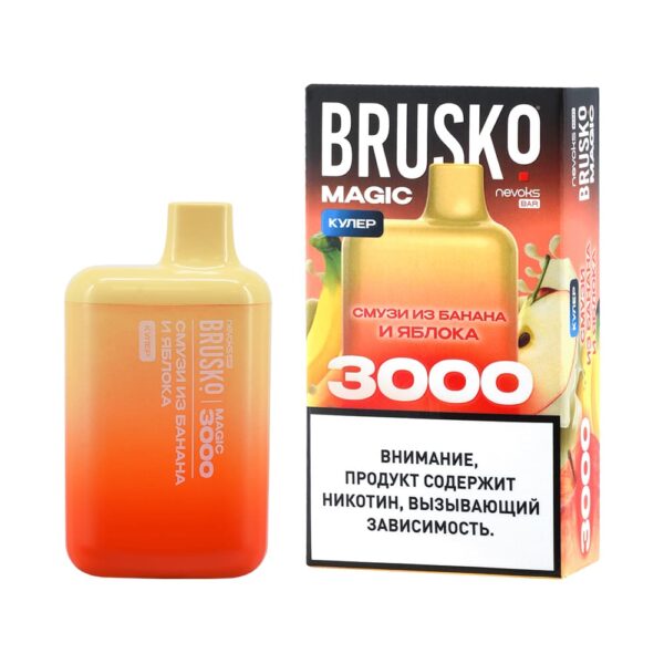 Одноразовая ЭС Brusko Magic 3000 - Смузи из банана и яблока (М)