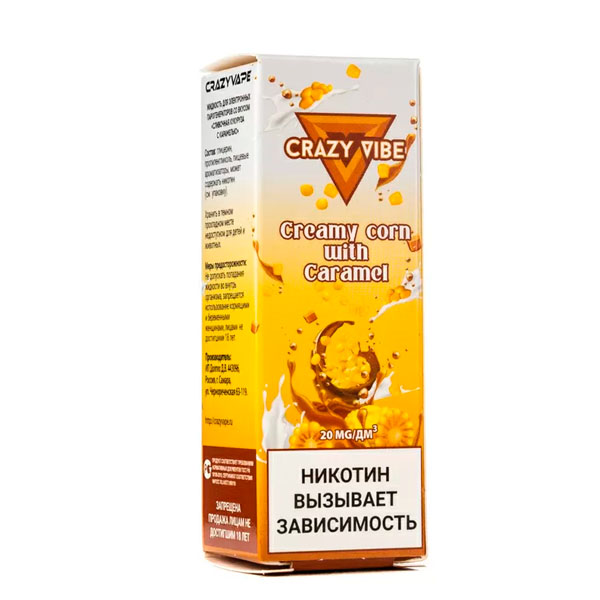 Жидкость Crazy Vibe Salt - Creamy corn with caramel 30мл (20 Strong) (M)