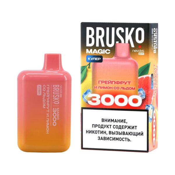 Одноразовая ЭС Brusko Magic 3000 - Грейпфрут и лимон со льдом (М)